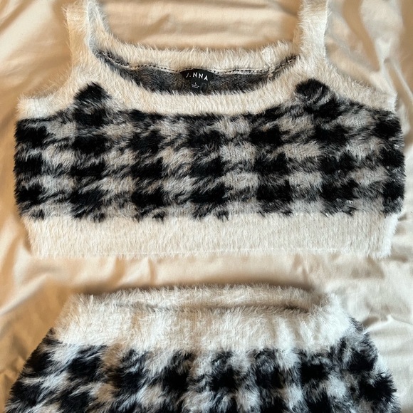 Two piece fuzzy top and skirt combo - Picture 3 of 6